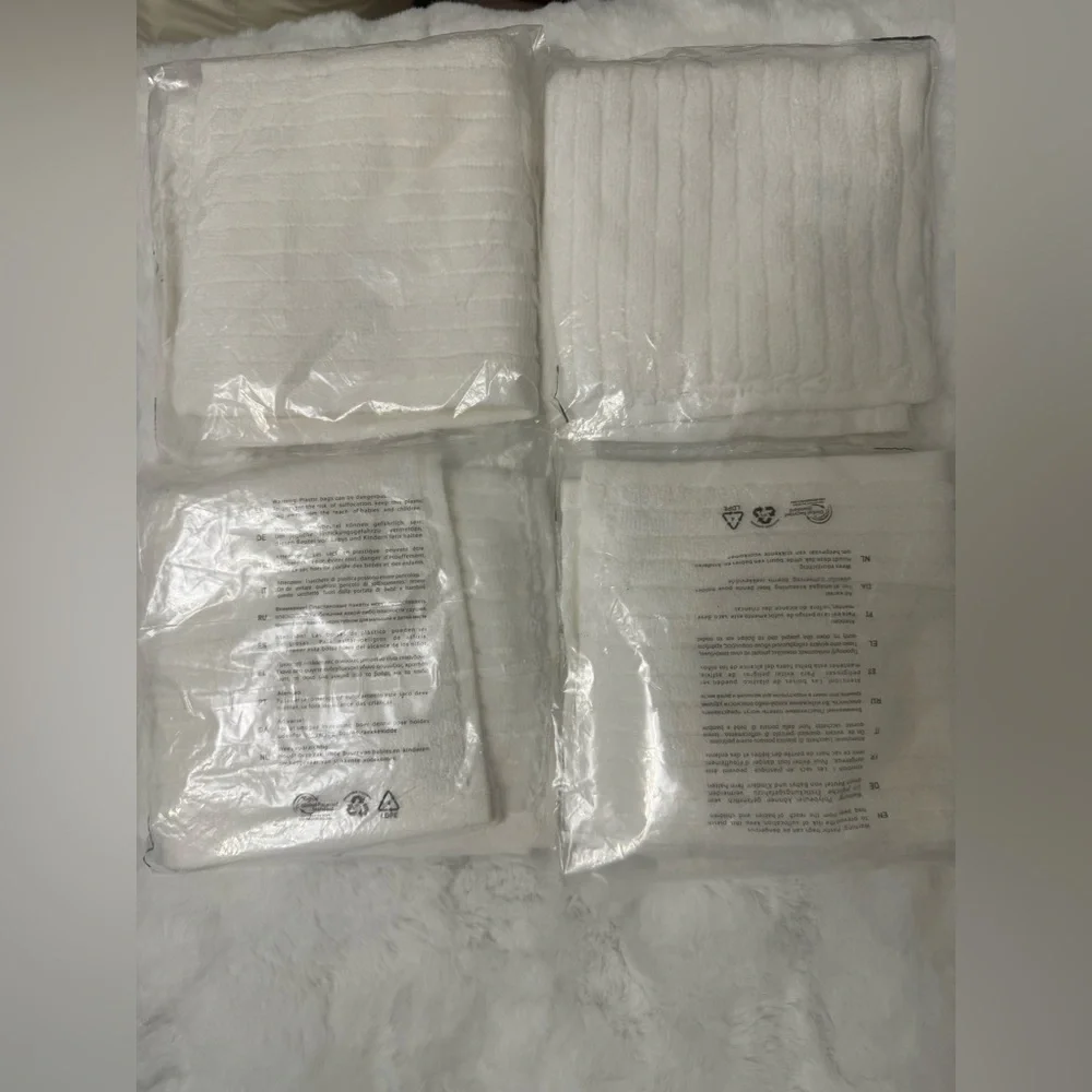 Opalhouse White Textured Ribbed Cotton Face Cloth